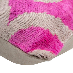 Canvello Vibrant 16x24 In Pink Geometric Trellis Throw Pillow - Modern Fuchsia And White Plush Cushion For Home Décor