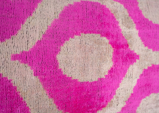 Canvello Vibrant 16x24 In Pink Geometric Trellis Throw Pillow - Modern Fuchsia And White Plush Cushion For Home Décor