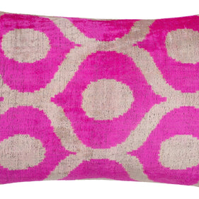 Canvello Vibrant 16x24 In Pink Geometric Trellis Throw Pillow - Modern Fuchsia And White Plush Cushion For Home Décor