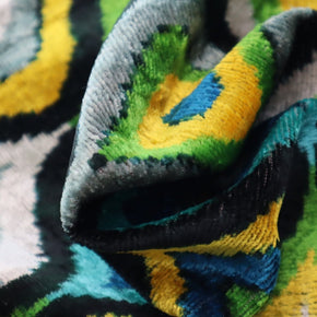 Canvello Yellow Blue Handmade 16x24 Silk Velvet Pillow, Organic Veg Dyed, Down/Feather Filled