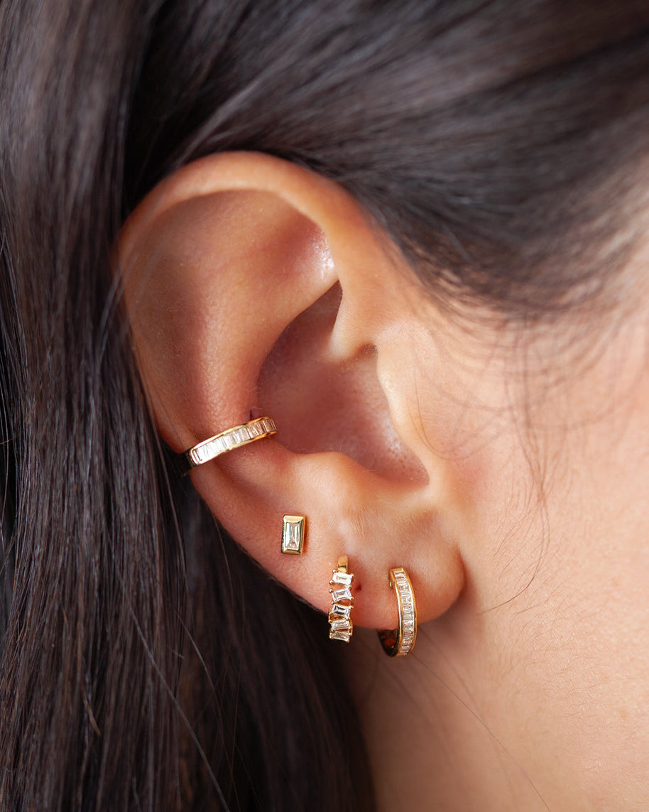Zoe Lev Diamond Baguette Stud Earrings
