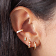 Zoe Lev Diamond Baguette Stud Earrings