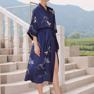 Ulivary Mountain Crane Kimono Robe