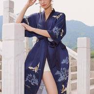 Ulivary Mountain Crane Kimono Robe