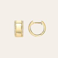 Zoe Lev Diamond Thick Huggie Earrings