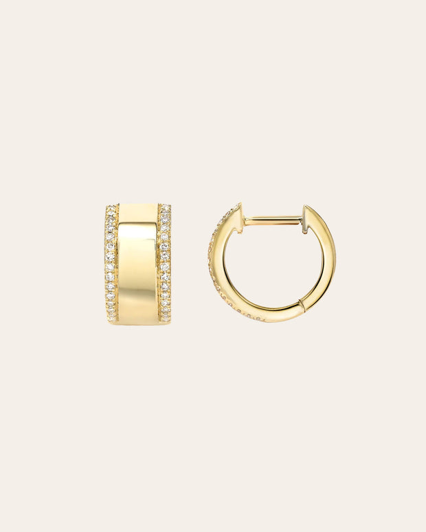 Zoe Lev Diamond Thick Huggie Earrings