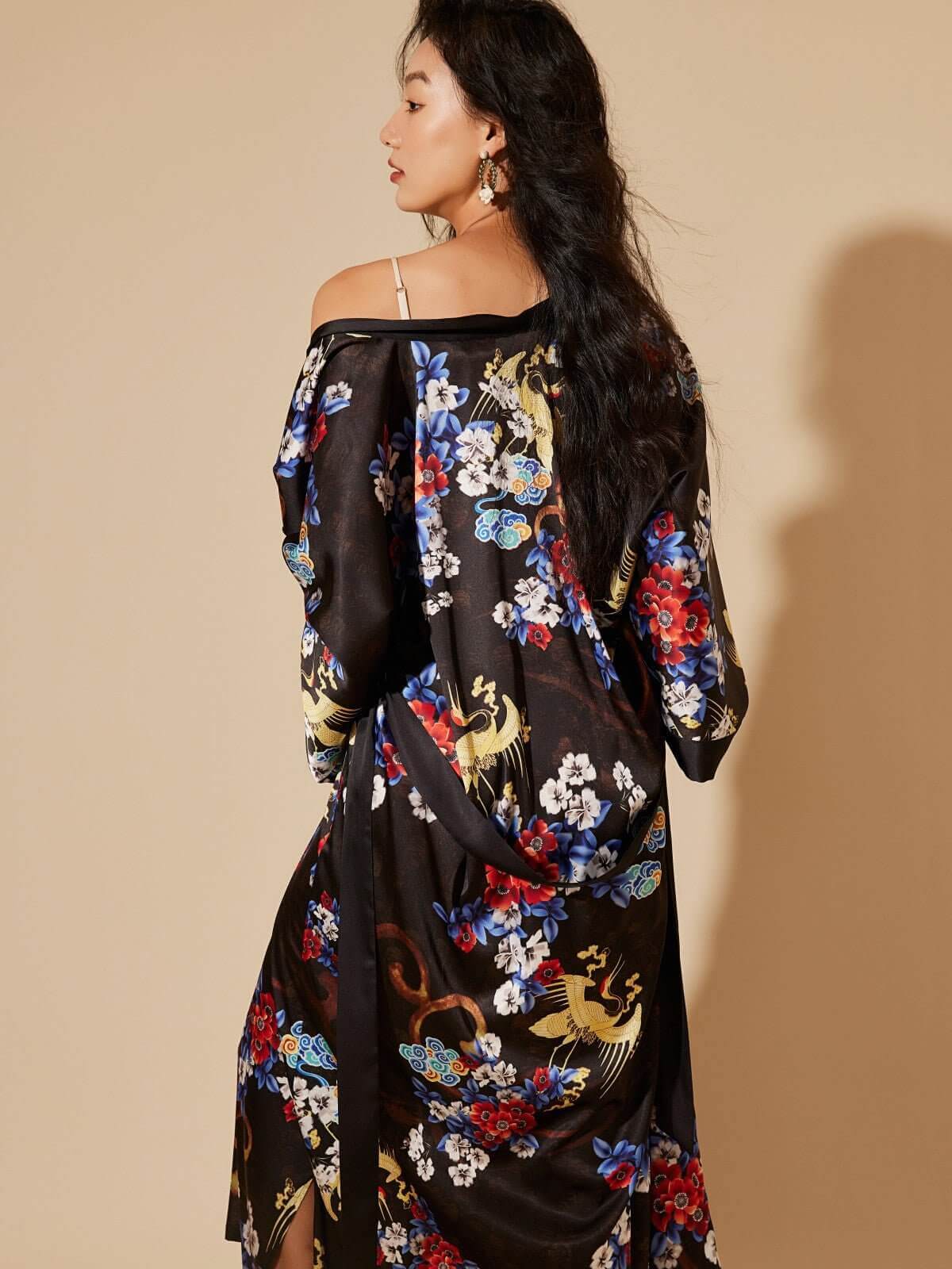 Ulivary Dragon Floral Kimono Robe