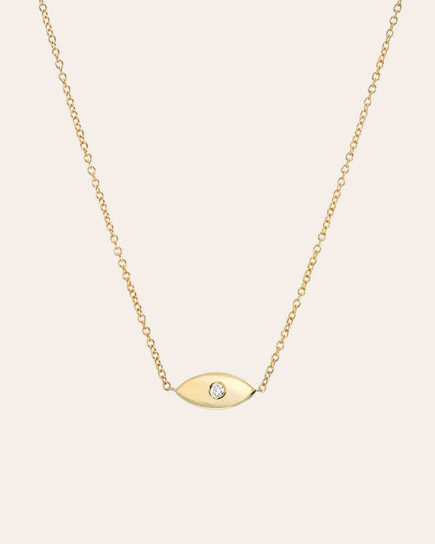 Zoe Lev Diamond Evil Eye Necklace