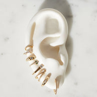 Zoe Lev Diamond Domed Starburst Huggie Earrings
