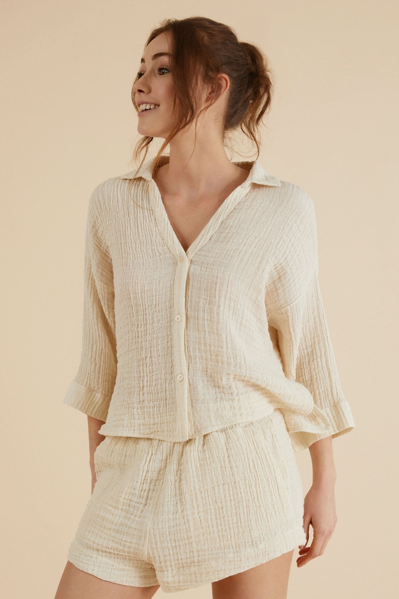 Echo Mini Shirt - Gold Stripes