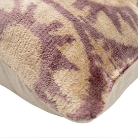 Elegant 16x24 Handmade Ikat Silk Velvet Pillow With Premium Down Feather Insert By Canvello – Soft Blush And Cream Tones
