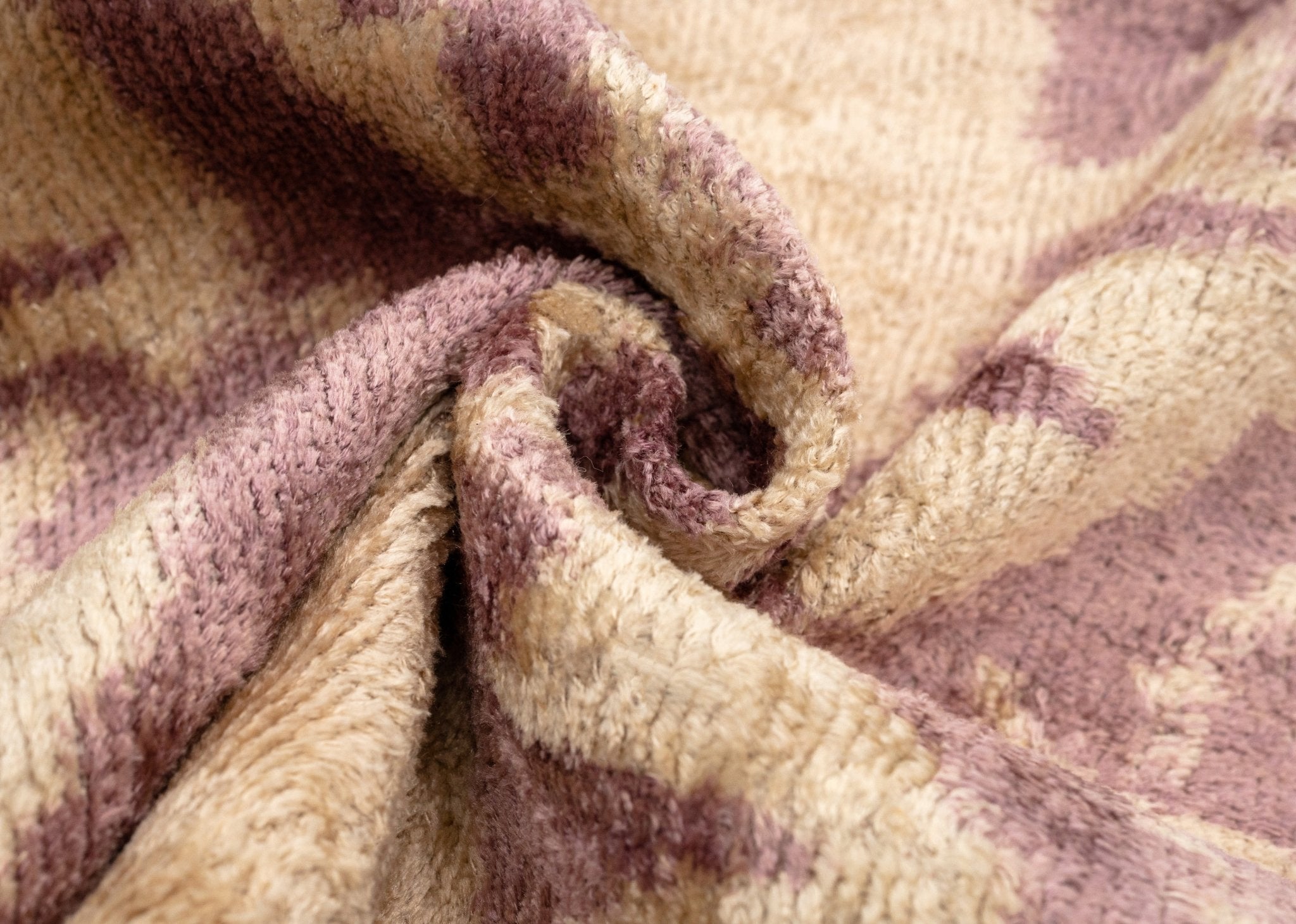 Elegant 16x24 Handmade Ikat Silk Velvet Pillow With Premium Down Feather Insert By Canvello – Soft Blush And Cream Tones