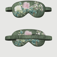 Ulivary Olive Charmeuse Floral Asian Inspired Sleep Mask