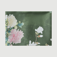 Ulivary Olive Charmeuse Floral Square Scarf
