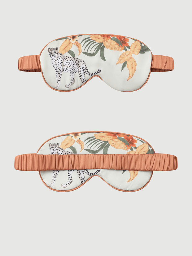 Ulivary Orange Leopard Charmeuse Asian Inspired Sleep Mask