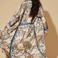 Floral Blue Kimono Robe
