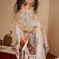 Ulivary Folding Fan Kimono Robe
