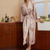 Ulivary Folding Fan Kimono Robe