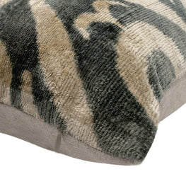 Geometric Gray Beige Throw Pillow 16x24 - Traditional Contemporary Cushion - Elegant Home Décor With Down Feather Insert