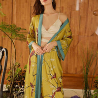 Ulivary Perched Bird Kimono Robe