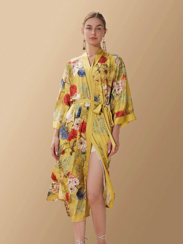 Ulivary Golden Spring Kimono Robe