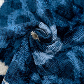 Handmade Blue Medallion Design Throw Pillow - 16x24 Inch, Vegetable Dyed With Premium Down Feather Insert