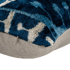 Handmade Blue Medallion Design Throw Pillow - 16x24 Inch, Vegetable Dyed With Premium Down Feather Insert