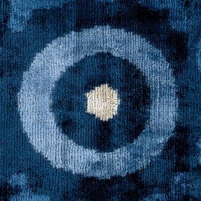 Handmade Blue Medallion Design Throw Pillow - 16x24 Inch, Vegetable Dyed With Premium Down Feather Insert