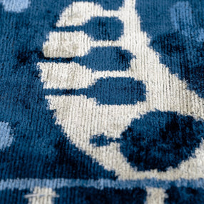 Handmade Blue Medallion Design Throw Pillow - 16x24 Inch, Vegetable Dyed With Premium Down Feather Insert