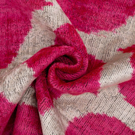 Handmade Pink Geometric Design Throw Pillow - 16x24 Inch, Vegetable Dyed With Premium Down Feather Insert