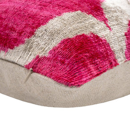 Handmade Pink Geometric Design Throw Pillow - 16x24 Inch, Vegetable Dyed With Premium Down Feather Insert