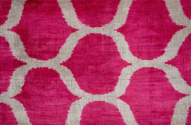 Handmade Pink Geometric Design Throw Pillow - 16x24 Inch, Vegetable Dyed With Premium Down Feather Insert