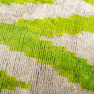 Handmade Throw Pillow Cover & Feather Insert | Zigzag Green Ivory | Soft Throw Pillow| Luxury Decorative For Couch | 16 X 24 In