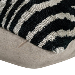Handmade Velvet Throw Pillow With Black And White Zebra Print Design - High-Quality 20x20 Inch Decorative Accent With Premium Down Feather Insert