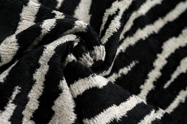 Handmade Velvet Throw Pillow With Black And White Zebra Print Design - High-Quality 20x20 Inch Decorative Accent With Premium Down Feather Insert