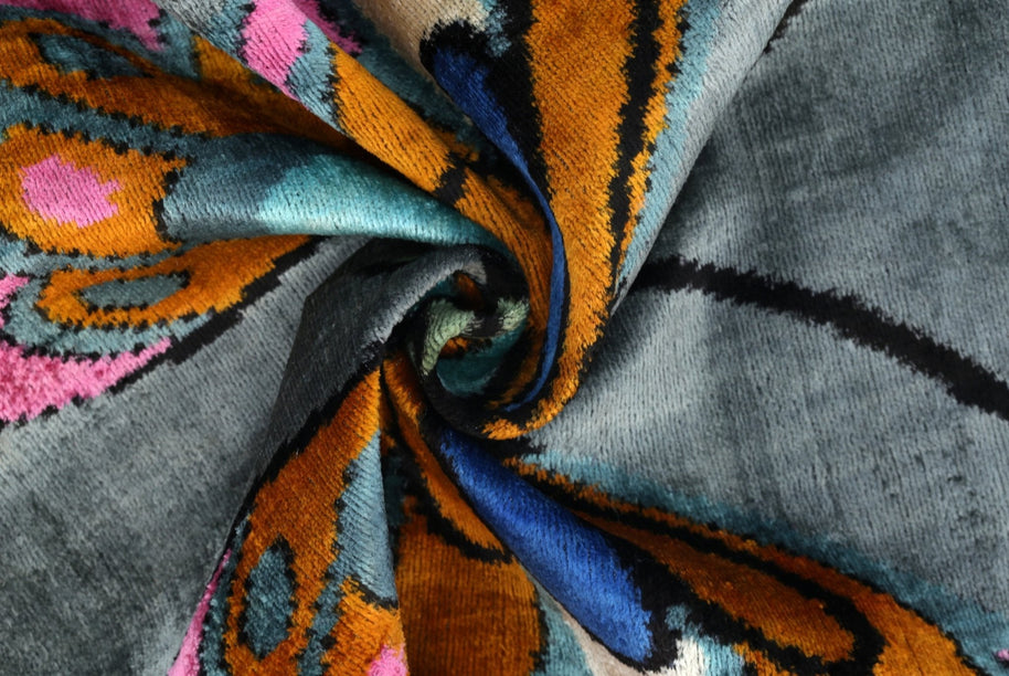 Handmade Velvet Throw Pillow With Colorful Butterfly Design - High-Quality 20x20 Inch Decorative Accent With Premium Down Feather Insert