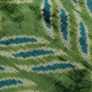Handmade Velvet Throw Pillow With Green And Teal Ikat Design - High-Quality 20x20 Inch Decorative Accent With Premium Down Feather Insert