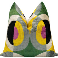 Handmade Velvet Throw Pillow With Modern Abstract Design - High-Quality 20x20 Inch Decorative Accent With Premium Down Feather Insert