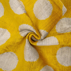 Handmade Yellow Polka Dot Throw Pillow - 16x24 Inch, Vegetable Dyed With Premium Down Feather Insert