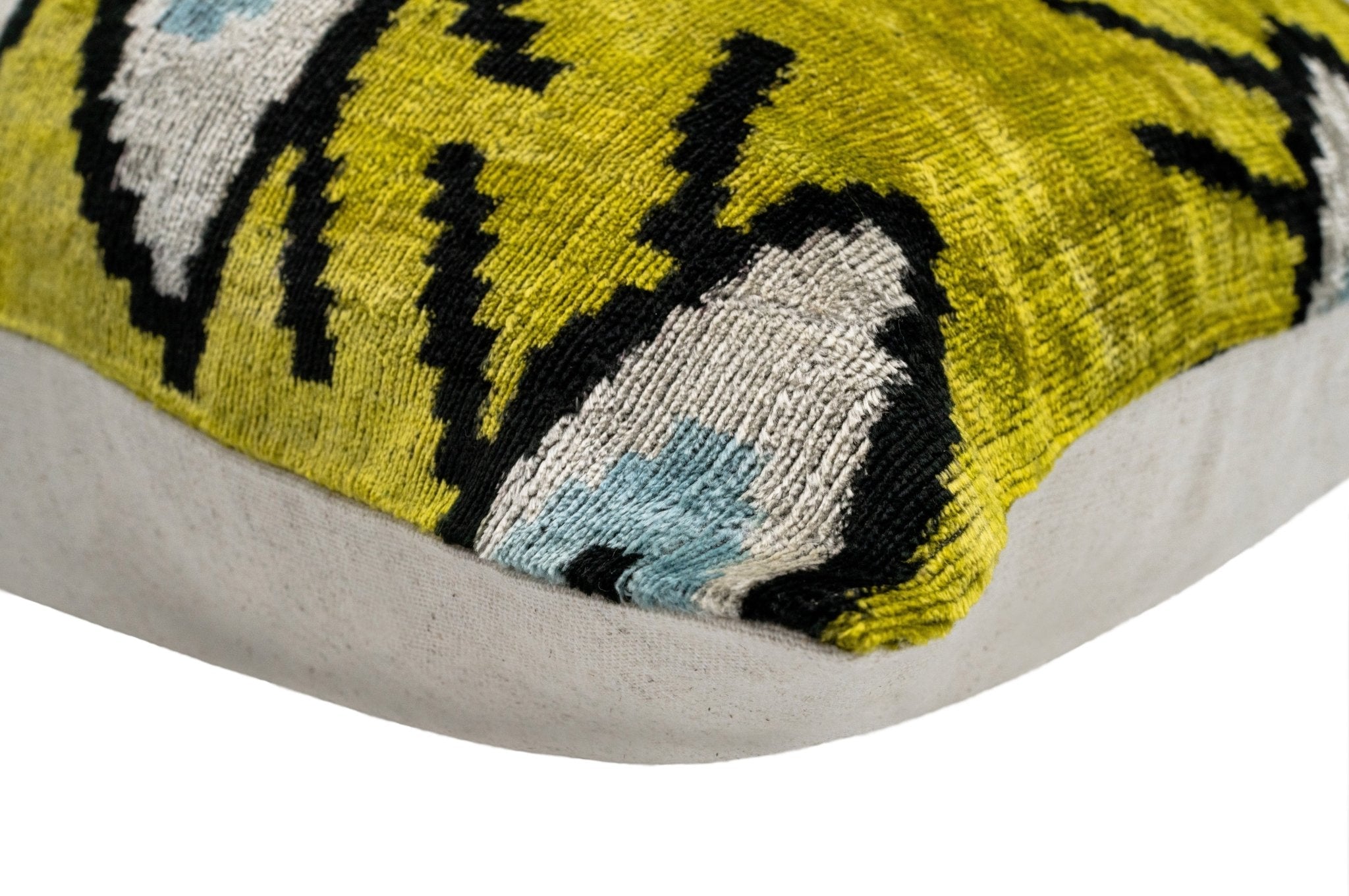 Handmade Yellowish Eye Design Throw Pillow - 16x24 Inch, Vegetable Dyed With Premium Down Feather Insert