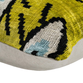 Handmade Yellowish Eye Design Throw Pillow - 16x24 Inch, Vegetable Dyed With Premium Down Feather Insert