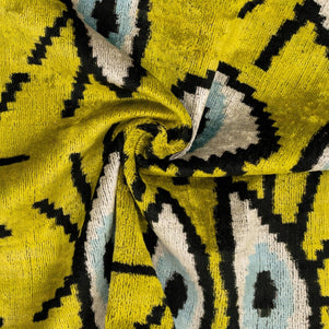Handmade Yellowish Eye Design Throw Pillow - 16x24 Inch, Vegetable Dyed With Premium Down Feather Insert
