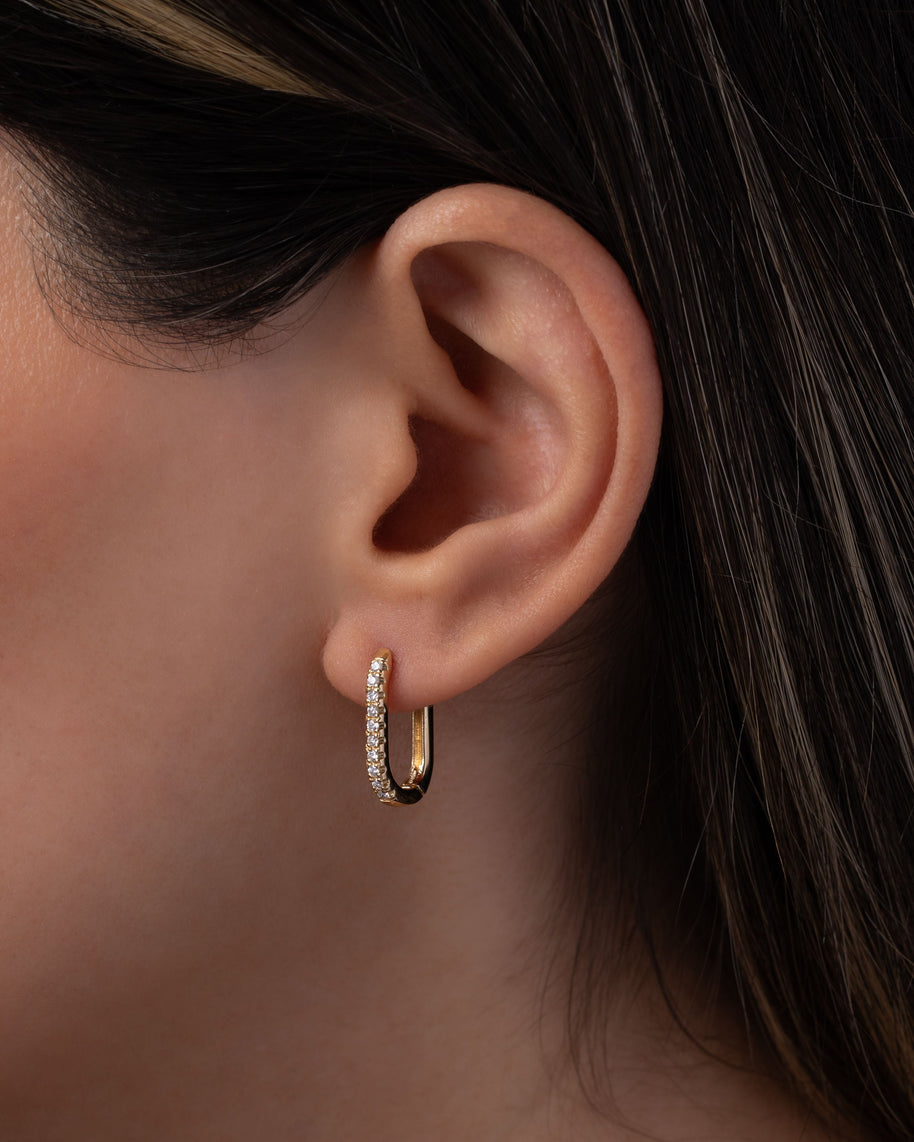 Zoe Lev Diamond Oval Hoop Earrings