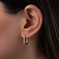 Zoe Lev Diamond Oval Hoop Earrings