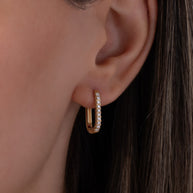 Zoe Lev Diamond Oval Hoop Earrings