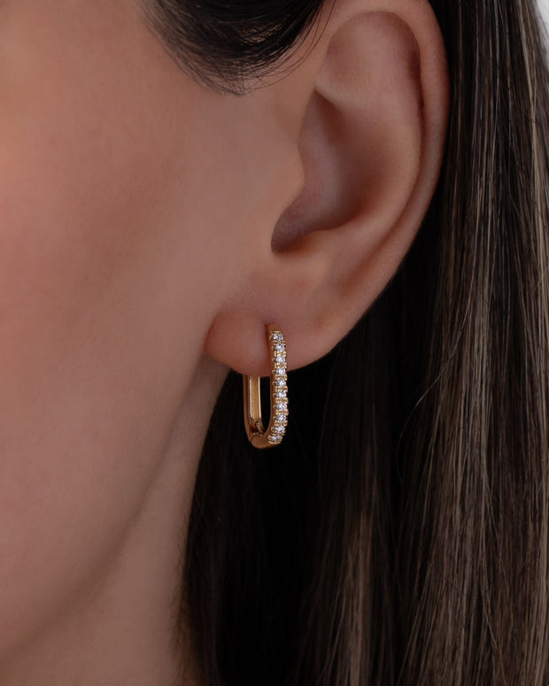 Zoe Lev Diamond Oval Hoop Earrings