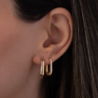 Zoe Lev Diamond Oval Hoop Earrings