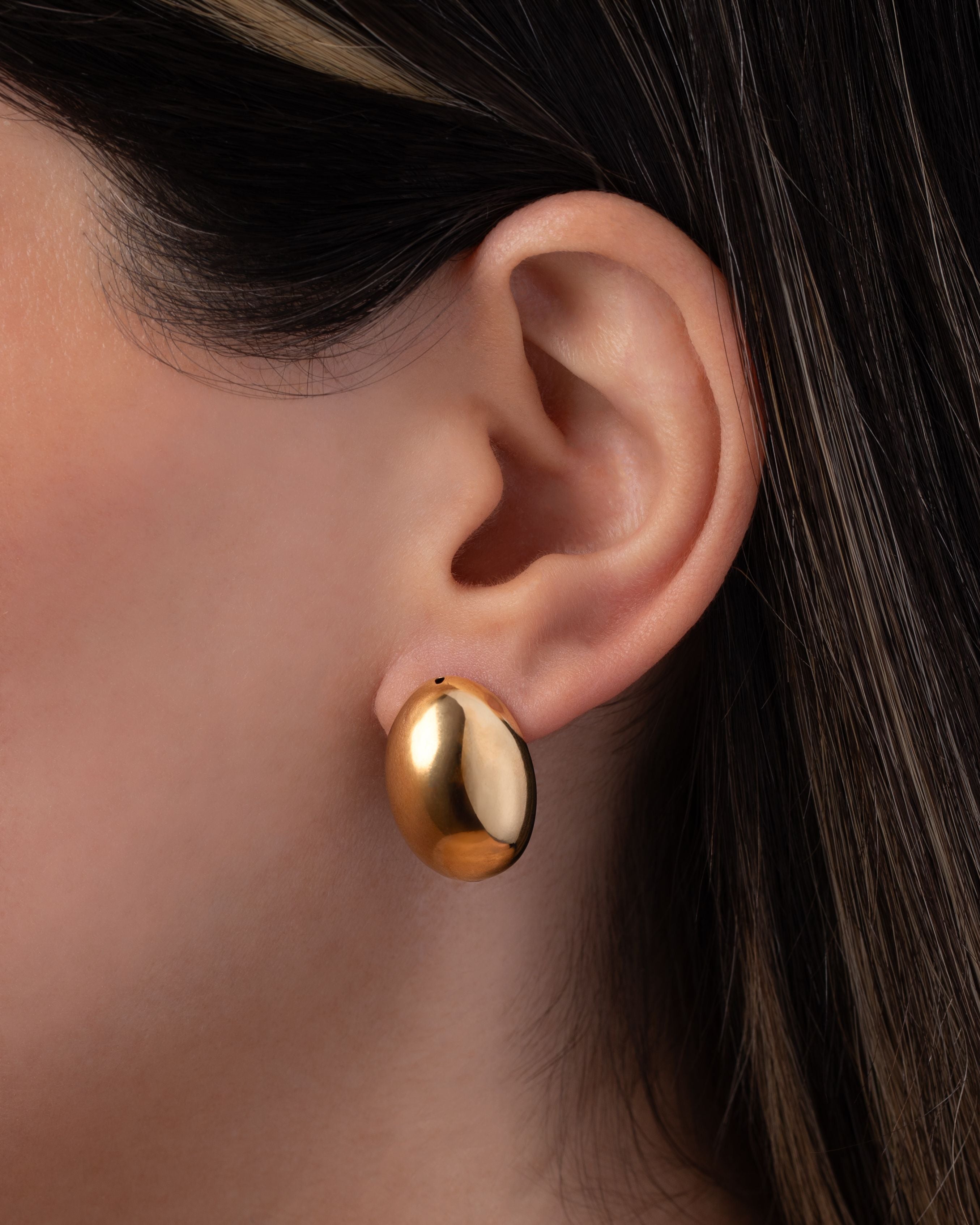 Zoe Lev 14K Gold Half Dome Stud Earrings