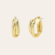 Zoe Lev 14K Gold Double Twist Oval Hoop Earrings