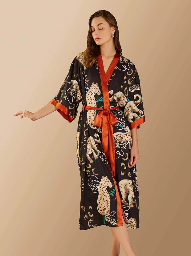 Ulivary Jungle Animals Kimono Robe